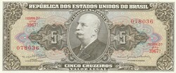 Brazília 5 cruzeiros, 1962, UNC bankjegy