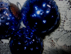 Kék hólyagos gömb  karácsonyfadísz