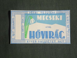 Cheese label, Hungarian dairies, Pécs dairy, Mecsek snow flower cheese, HUF 6.80