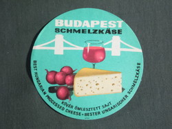 Cheese label, Hungarian dairies, Budapest, Pécs dairy, Budapest cheese, HUF 9.60