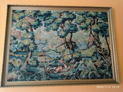 Garden of England, Garden of Eden handmade tapestry, 95x130 cm, in a beautiful wooden frame, wall picture