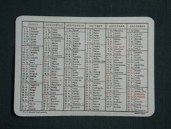 Card calendar, name day, 1962, (1)