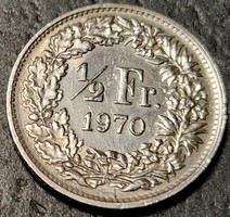 Switzerland ½ franc, 1970.