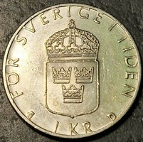Sweden 1 kroner, 1990.