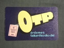 Card calendar, otp savings bank, graphic artist, 1964, (1)