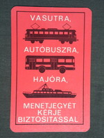 Card calendar, state insurance, graphic designer, tram, bus, ship, 1967, (1)