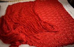 Textile material red thin stretch synthetic fiber transparent pattern 480 x 140 cm curtain decor cut sewing