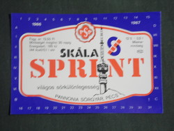Beer label, Pannonia brewery Pécs, Skála sprint beer