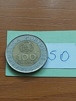 Portugal 100 escudos 1989 pedro nunes, bimetal so