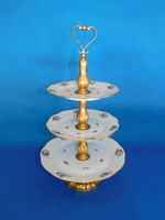 Herend three-story Hungarian decor table with 925 pure silver fittings that are plated