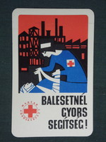 Card calendar, Hungarian Red Cross, accident prevention, graphic artist, 1967, (1)