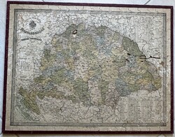 Antik nagy Magyarország térkép kirakó tábla, puzzle