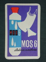 Kártyanaptár, MOS 6 mosókrém , Nővényolaj mosószergyár ,grafikai rajzos, 1967 ,  (1)