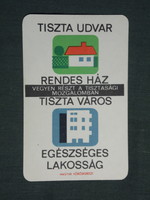 Kártyanaptár, Magyar Vöröskereszt, tiszta udvar rendes ház,grafikai rajzos, 1966 ,  (1)
