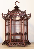 Beautiful wooden pagoda bird cage