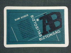 Kártyanaptár, Állami Biztosító, grafikai rajzos, 1967 ,  (1)