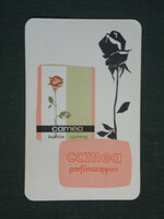 Kártyanaptár, Camea parfűm szappan, Kozmetikai vállalat ,grafikai rajzos, 1966 ,  (1)
