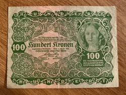 100 Kronen / Austria 100 Korona 1922 jan.1