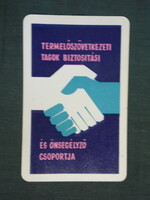 Kártyanaptár, Állami Biztosítás, önsegélyező csoport, grafikai rajzos, 1962 ,  (1)
