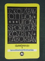 Kártyanaptár, Állami Biztosító ,grafikai rajzos, 1967 ,  (1)