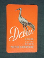 Card calendar, crane cigarettes, Hungarian tobacco industry, graphic artist, 1964, (1)