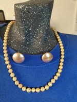 925 Sterling Silver and Akoya Pearl Necklace with Earrings