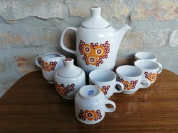 Retro lowland mocha / coffee set with rare decor, incomplete