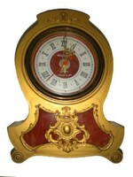 Arany színű címeres kvarc kandalló óra