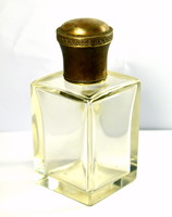 1920 Körül úti polished glass men's toilet with copper cap - perfume bottle