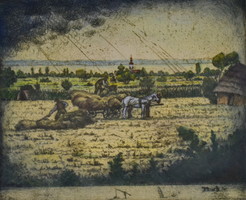 Ernő Bánk (1883 - 1962) wheat loading at Balaton 1927