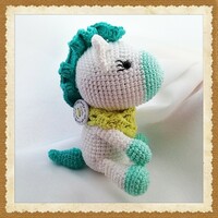 Toby the magical mini paci - crocheted amigurumi horse