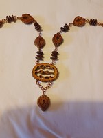 Peach seed handmade necklace