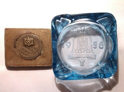 BERLIN 1936 OLYMPIC GAMES CIGARETTE CASE ASHTRAY BADGE MARKED SIGNED THIRD REICH