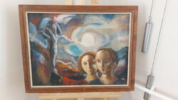 (K) Horváth Zoltán nehéz úton c festménye 68x53 cm kerettel