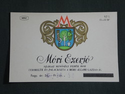 Wine label, Móri wine farm, Móri thousand-year-old white wine