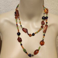 Amber peridot amethyst beautiful necklace