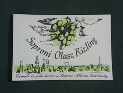 Wine label, Sopron wine farm, Sopron Italian Riesling wine