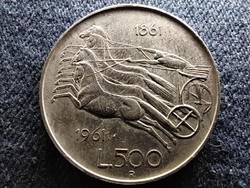 Italy 100 years of unification .835 Silver 500 lira 1961 r (id62260)
