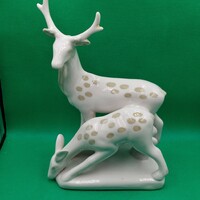 Polonne deer and roe porcelain figure