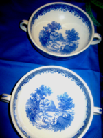 2 Villeroy & Boch kék Burgenland leves csésze