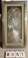 Contemporary colored linocut by Alfonz Mucha, size 50 x 111 cm, antique. 0051