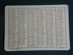 Card calendar, name day, 1968, (2)