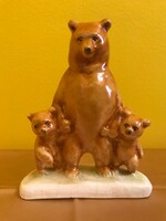 Porcelán medve család, 17cm