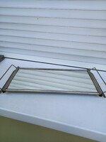 Art deco mirrored tray circa 1950 in a metal frame.