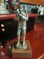 Metal worker guard statue