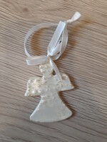 Ceramic angel - glazed Christmas ornament on one side