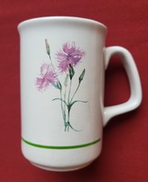 Rosenberger német porcelán csésze bögre botanikai virág mintával szegfű búzavirág