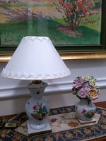 Antique Herend table lamp with tulip pattern + shade