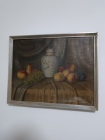 Béla Czene the Elder: still life with fruits and herendi