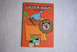 Golden hours retro coloring book, logical, engaging, storybook, English
